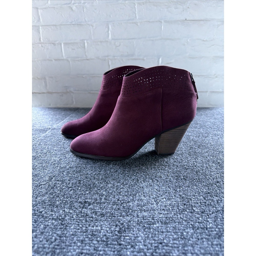 Violet & Red Womens Boots Jackson Booties Sz 8.5 Burgundy Red Heeled Ankle New